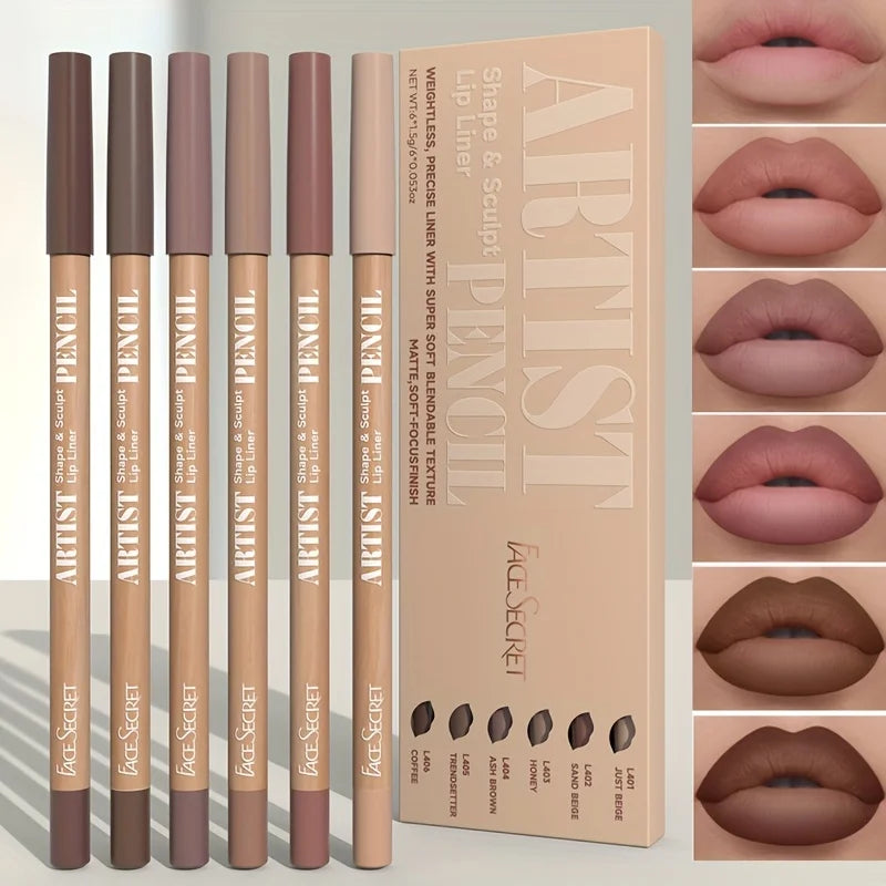 Crayon Contour Lèvres ✨ 5 Coloris - Waterproof & Longue Tenue