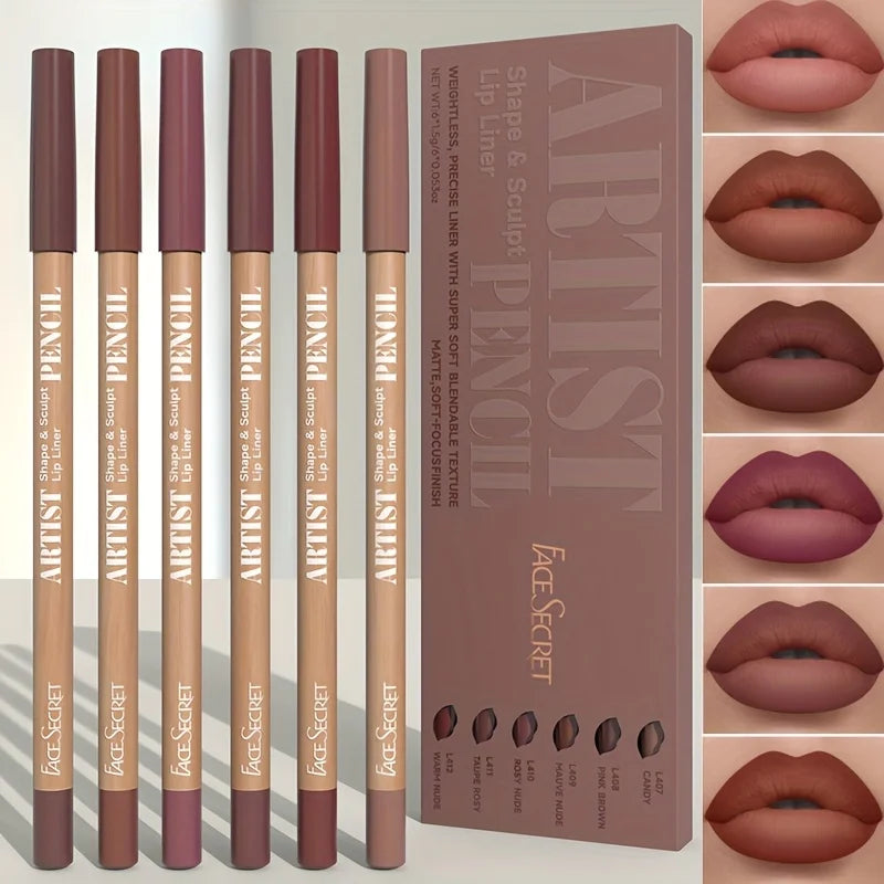 Crayon Contour Lèvres ✨ 5 Coloris - Waterproof & Longue Tenue