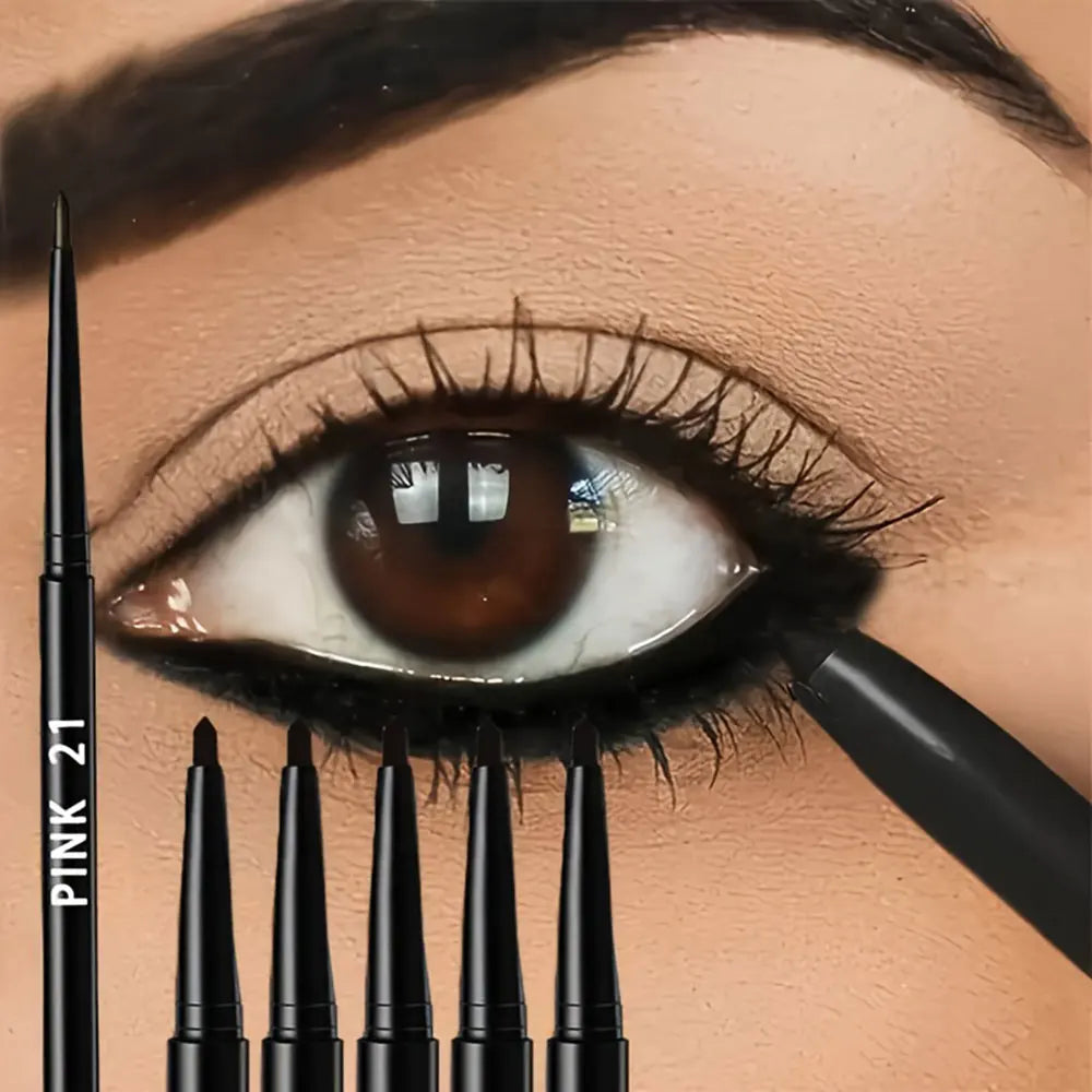 Lot de 5 crayons eyeliner noirs waterproof et résistants à la transpiration