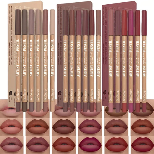 Crayon Contour Lèvres ✨ 5 Coloris - Waterproof & Longue Tenue