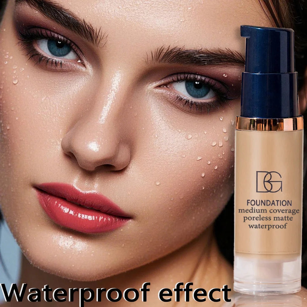 Fond de Teint Liquide Haute Couvrance ✨ Lot de 2 + Éponge - Waterproof & Longue Tenue