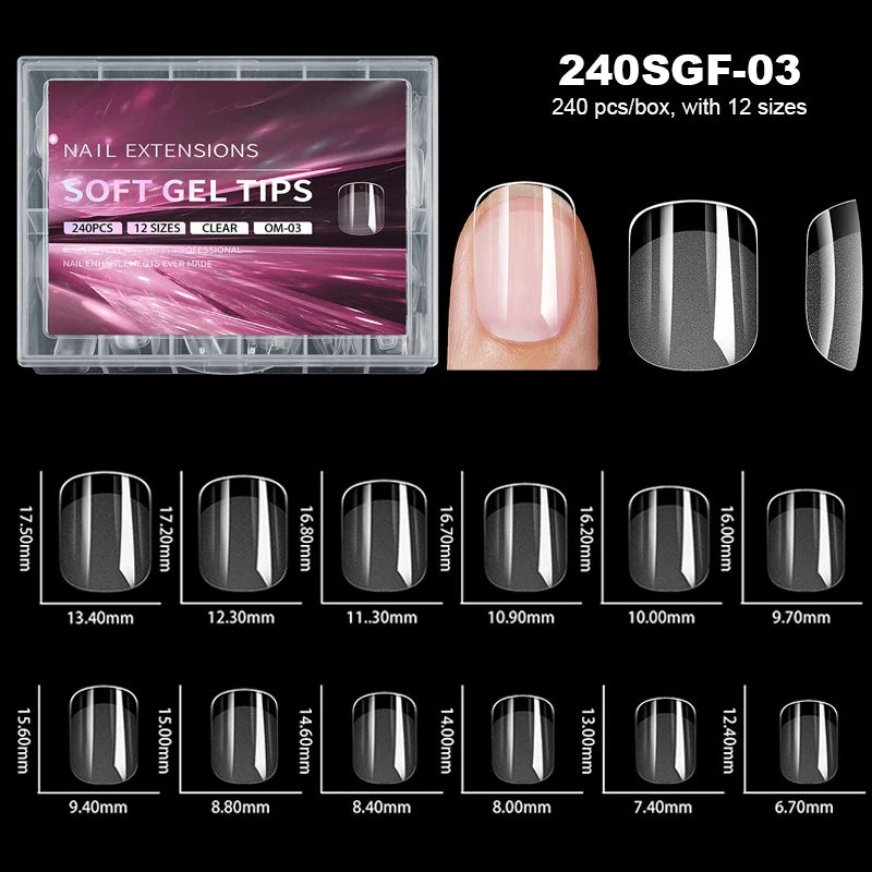 Faux Ongles Press-On Luxe ✨ 240 pièces - 12 Tailles