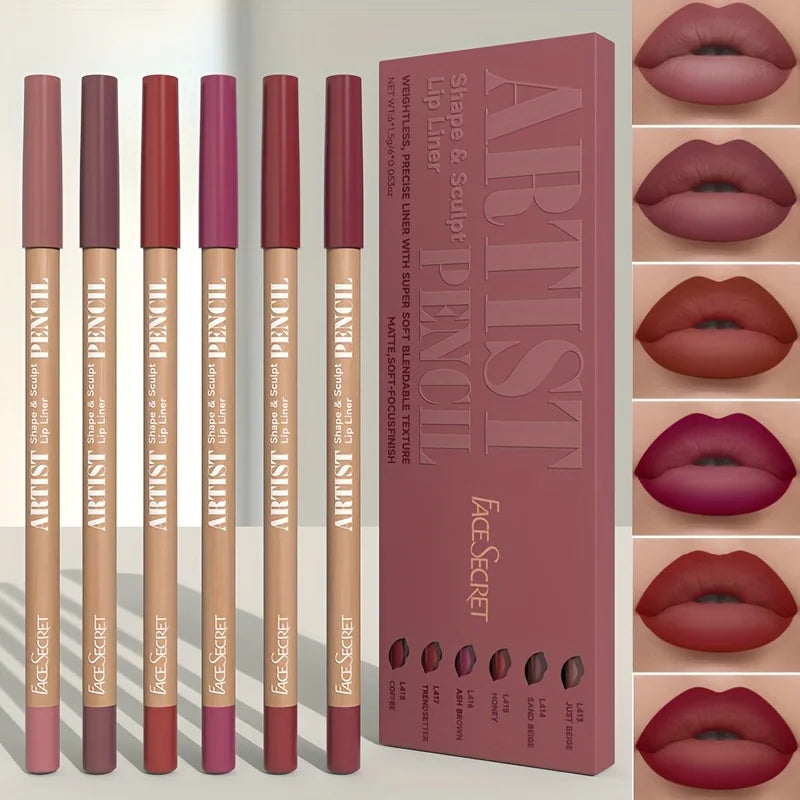 Crayon Contour Lèvres ✨ 5 Coloris - Waterproof & Longue Tenue